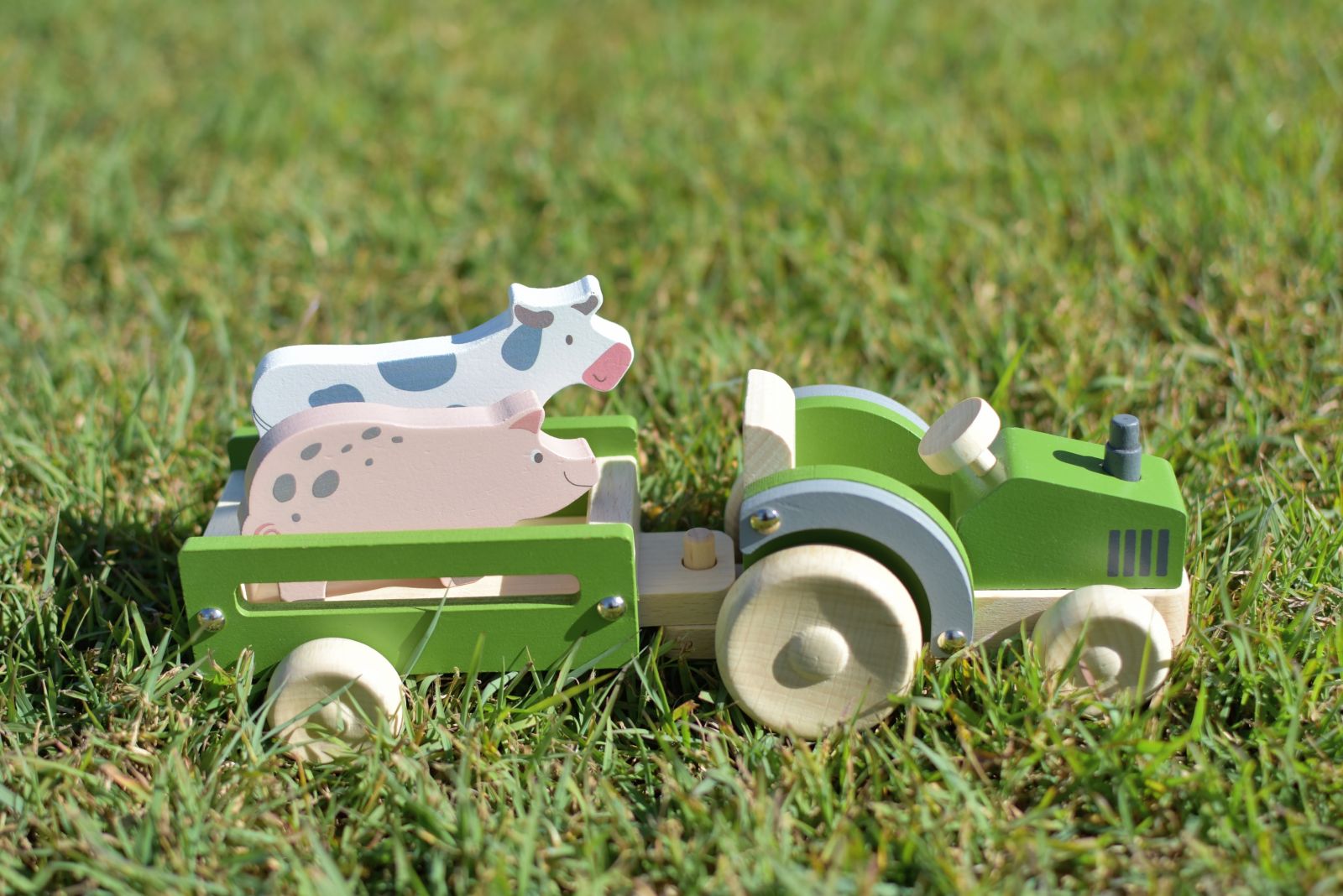 wooden farm toys and wooden toy tractor