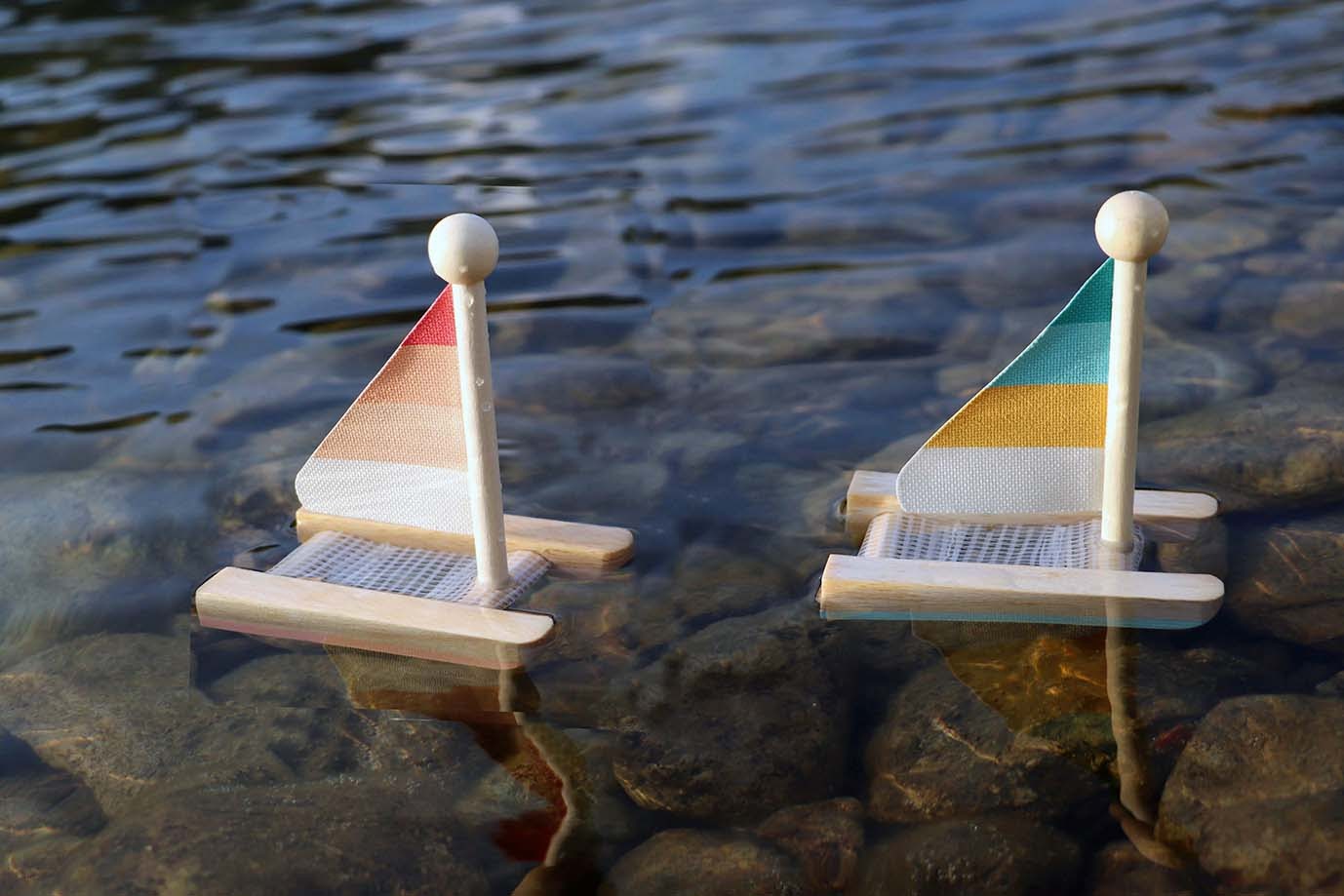 Wooden Toy Boats Kids Fun