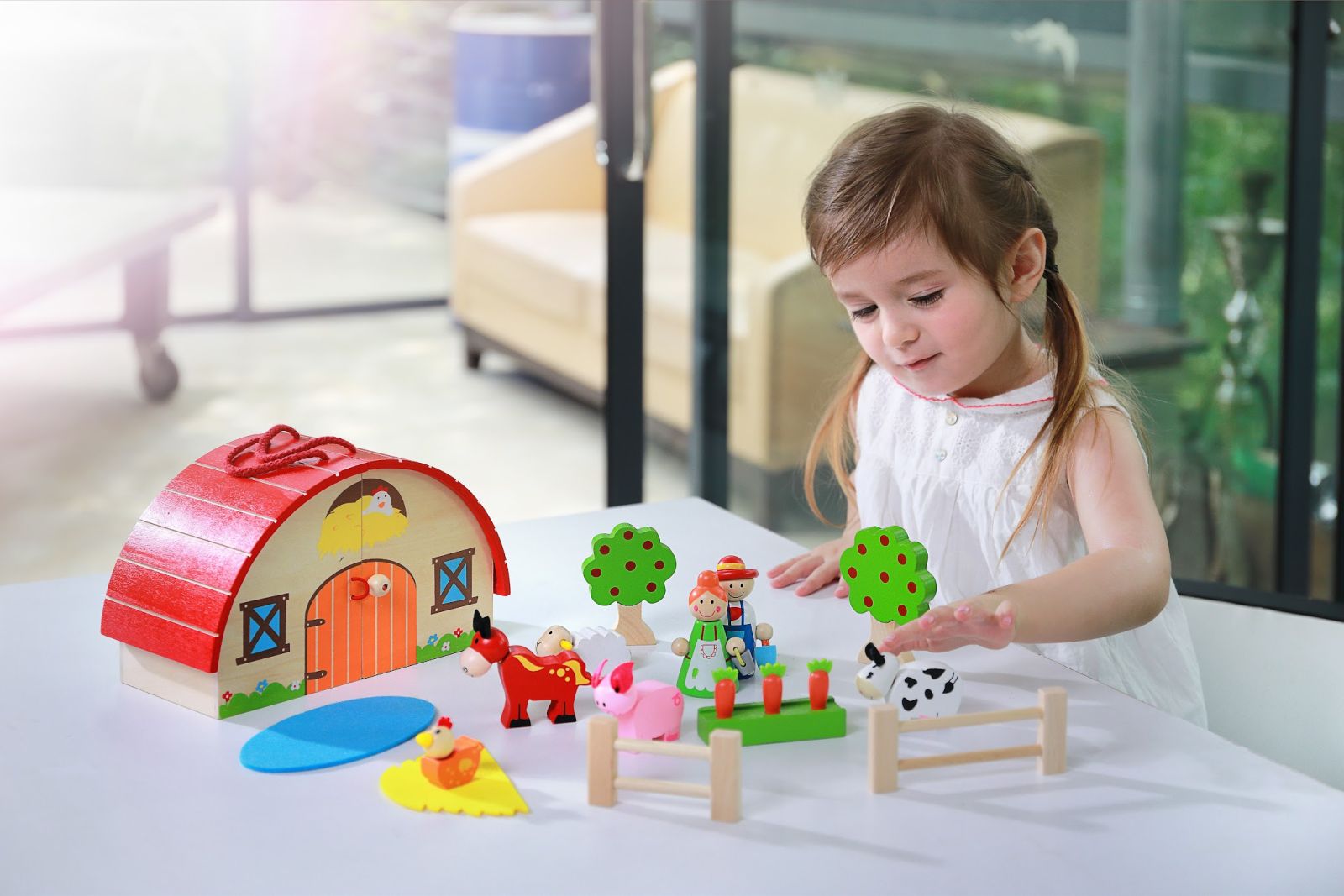 Wooden Toy Kids Playset