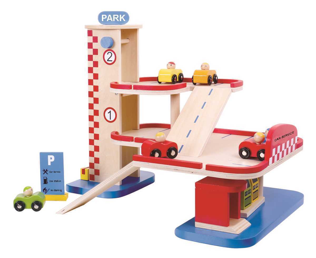 toy car wooden garage