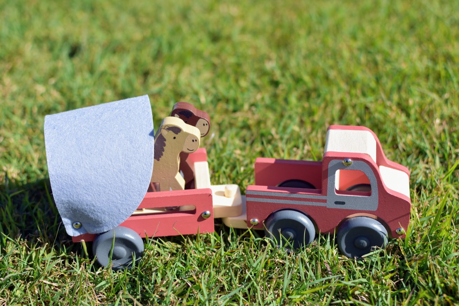 Wooden Tractor Toy Truck