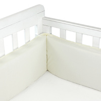 Breathe Eze Cot Bumper 3 Sided - Pale Lemon -White Piping